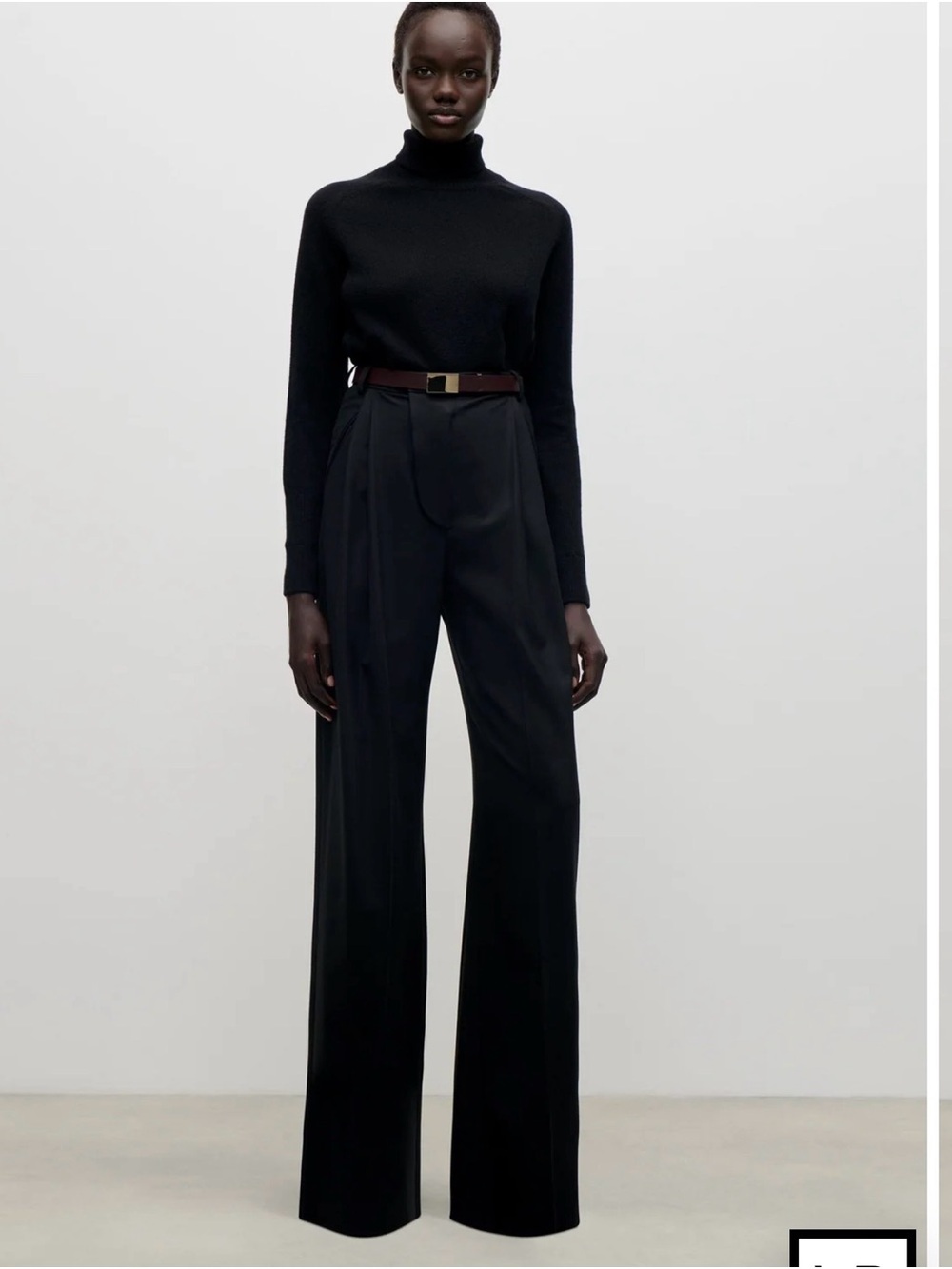 Victoria Beckham SS24 Mismatched Contrast-Stitch Back Flap Jersey Pants Black
